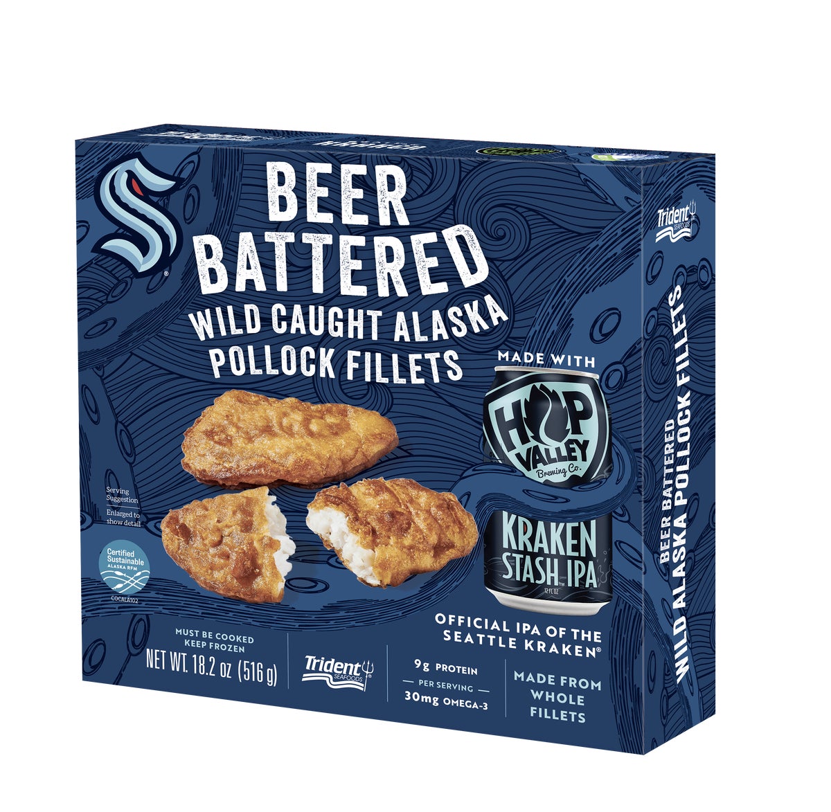 Kraken Stash IPA Beer Battered Wild Alaska Pollock